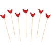 image:imageBambooMN 47 Decorative Red Rooster End Bamboo Cocktail Fruit Sandwich Picks Skewers for Catered Events Holidays Restaurants or Buffets Party Supplies 100 Pieces1000