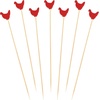 image:imageBambooMN 47 Decorative Red Rooster End Bamboo Cocktail Fruit Sandwich Picks Skewers for Catered Events Holidays Restaurants or Buffets Party Supplies 100 Pieces1000
