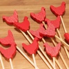image:imageBambooMN 47 Decorative Red Rooster End Bamboo Cocktail Fruit Sandwich Picks Skewers for Catered Events Holidays Restaurants or Buffets Party Supplies 100 Pieces100