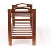 image:imageBambooMN 4Tier Bamboo Wood Shoe Rack for Entryway or Doorway  Brown Finish  Single Rack2tier Brown