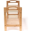 image:imageBambooMN 4Tier Bamboo Wood Shoe Rack for Entryway or Doorway  Brown Finish  Single Rack2tier Natural