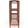 image:imageBambooMN 4Tier Bamboo Wood Shoe Rack for Entryway or Doorway  Brown Finish  Single Rack4tier Brown