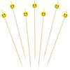 image:imageBambooMN 59 Decorative Yellow Smiley Smile Face Cocktail Sandwich Fruit Cupcake Bamboo Skewer Picks for Any Party 1000 Pieces100