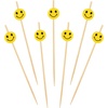 image:imageBambooMN 59 Decorative Yellow Smiley Smile Face Cocktail Sandwich Fruit Cupcake Bamboo Skewer Picks for Any Party 1000 Pieces300