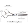 image:imageBambooMN 6 Japanese Stainless Steel 1820 Thinning Barber Shears Swivel Handle  1 Unit6 Vteeth Thinning Static