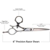 image:imageBambooMN 6 Japanese Stainless Steel 1820 Thinning Barber Shears Swivel Handle  1 UnitSet 99