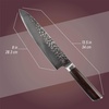 image:imageBambooMN Authentic Chinese Chef Knife Meat Cleaver 1 PieceHammered Blade Black Handle