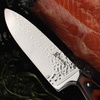 image:imageBambooMN Authentic Chinese Chef Knife Meat Cleaver 1 PieceHammered Blade Walnut Handle