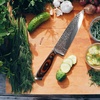 image:imageBambooMN Authentic Chinese Chef Knife Meat Cleaver 1 PieceHammered Blade Walnut Handle