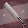 image:imageBambooMN Authentic Chinese Chef Knife Meat Cleaver 1 PieceNakiri Smooth Blade Black Handle