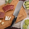 image:imageBambooMN Authentic Chinese Chef Knife Meat Cleaver 1 PieceNakiri Smooth Blade Black Handle