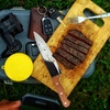 image:imageBambooMN Authentic Chinese Chef Knife Meat Cleaver 1 PieceSmooth Blade Oak Handle