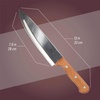 image:imageBambooMN Authentic Chinese Chef Knife Meat Cleaver 1 PieceSmooth Blade Oak Handle