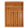 image:imageBambooMN Bamboo Adjustable Drawer Holder for Utensils Stationary and Accessories  1 UnitCarbonized Brown