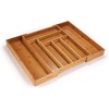 image:imageBambooMN Bamboo Adjustable Drawer Holder for Utensils Stationary and Accessories  1 UnitCarbonized Brown