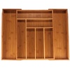 image:imageBambooMN Bamboo Adjustable Drawer Holder for Utensils Stationary and Accessories  1 UnitCarbonized Brown