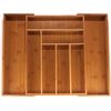 image:imageBambooMN Bamboo Adjustable Drawer Holder for Utensils Stationary and Accessories  1 UnitCarbonized Brown
