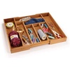 image:imageBambooMN Bamboo Adjustable Drawer Holder for Utensils Stationary and Accessories  1 UnitCarbonized Brown