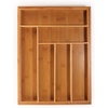 image:imageBambooMN Bamboo Adjustable Drawer Holder for Utensils Stationary and Accessories  1 UnitCarbonized Brown