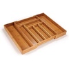 image:imageBambooMN Bamboo Adjustable Drawer Holder for Utensils Stationary and Accessories  1 UnitCarbonized Brown
