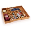 image:imageBambooMN Bamboo Adjustable Drawer Holder for Utensils Stationary and Accessories  1 UnitCarbonized Brown