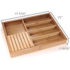 image:imageBambooMN Bamboo Adjustable silverware utensil organizer kitchen organization drawer organizer  Single UnitCarbonized Brown