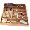 image:imageBambooMN Bamboo Adjustable silverware utensil organizer kitchen organization drawer organizer  Single UnitCarbonized Brown