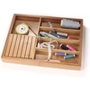 image:imageBambooMN Bamboo Adjustable silverware utensil organizer kitchen organization drawer organizer  Single UnitCarbonized Brown