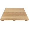 image:imageBambooMN Bamboo Bath Mat for Bathroom Spa Outdoor Shower Extra Large Square 24 x 24 x 13 AntiSlip Water Resistant Coating  1 Piece1