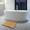image:imageBambooMN Bamboo Bath Mat for Bathroom Spa Outdoor Shower Extra Large Square 24 x 24 x 13 AntiSlip Water Resistant Coating  1 Piece1