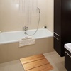 image:imageBambooMN Bamboo Bath Mat for Bathroom Spa Outdoor Shower Extra Large Square 24 x 24 x 13 AntiSlip Water Resistant Coating  1 Piece2