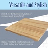 image:imageBambooMN Bamboo Bath Mat for Bathroom Spa Outdoor Shower Extra Large Square 24 x 24 x 13 AntiSlip Water Resistant Coating  1 Piece2