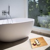image:imageBambooMN Bamboo Bath Mat for Bathroom Spa Outdoor Shower Extra Large Square 24 x 24 x 13 AntiSlip Water Resistant Coating  1 Piece2