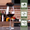 image:imageBambooMN Bamboo Coaster Set  4 x 4 Square  2 Sets of 4Black Round Topper  Vertical