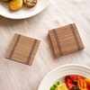 image:imageBambooMN Bamboo Slat Coasters  425 x 425  Black  12 CoastersDark Tan  Matchstick