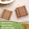 image:imageBambooMN Bamboo Slat Coasters  425 x 425  Black  12 CoastersDark Tan  Matchstick