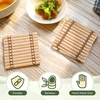 image:imageBambooMN Bamboo Slat Coasters  425 x 425  Black  12 CoastersDark Tan  Slat