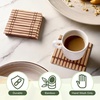image:imageBambooMN Bamboo Slat Coasters  425 x 425  Black  12 CoastersLight Tan  Slat