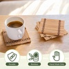 image:imageBambooMN Bamboo Slat Coasters  425 x 425  Black  12 CoastersLight Tan  Slat
