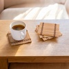 image:imageBambooMN Bamboo Slat Coasters  425 x 425  Black  12 CoastersLight Tan  Slat