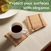 image:imageBambooMN Bamboo Slat Coasters  425 x 425  Black  12 CoastersNatural  Slat