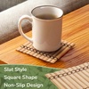 image:imageBambooMN Bamboo Slat Coasters  425 x 425  Black  12 CoastersNatural  Slat