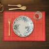 image:imageBambooMN Bamboo Slats Placemat with Fabric Border  Solid Color Print  18 x 13  Red 8 pcsRed