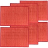 image:imageBambooMN Bamboo Slats Placemat with Fabric Border  Solid Color Print  18 x 13  Red 8 pcsRed