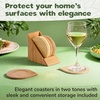 image:imageBambooMN Brand  1 Set  Solid Deluxe High End Bamboo Coasters Set 10 CoastersSet10 Coaster Set