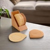image:imageBambooMN Brand  1 Set  Solid Deluxe High End Bamboo Coasters Set 10 CoastersSet10 Coaster Set
