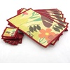 image:imageBambooMN Brand  Bamboo Slats Placemat with Matching Coaster  Floral Print Green Border  12 x 175  Chicken 4 pcsTropical Flower  With Coaster