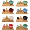 image:imageBambooMN Brand  Matcha Bowl Set Includes Bowl RestTea Whisk Chasaku Tea Spoon amp Tray 1 Set Shimmering BlueCoral