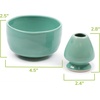 image:imageBambooMN Brand  Matcha Ceramic Set  Matcha Bowl and Whisk Holder  1 Set Deep Red with BlackGreen