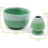 image:imageBambooMN Brand  Matcha Ceramic Set  Matcha Bowl and Whisk Holder  1 Set Deep Red with BlackMint Green